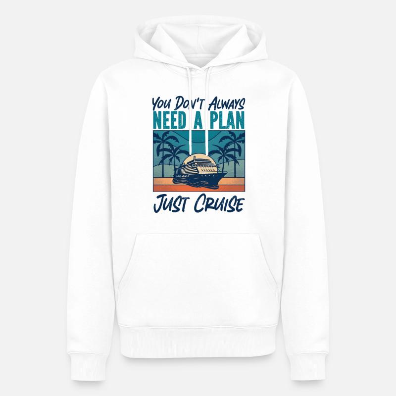 Croisière Vacances Rétro Vous - Sweat à capuche Premium bio Homme - blanc