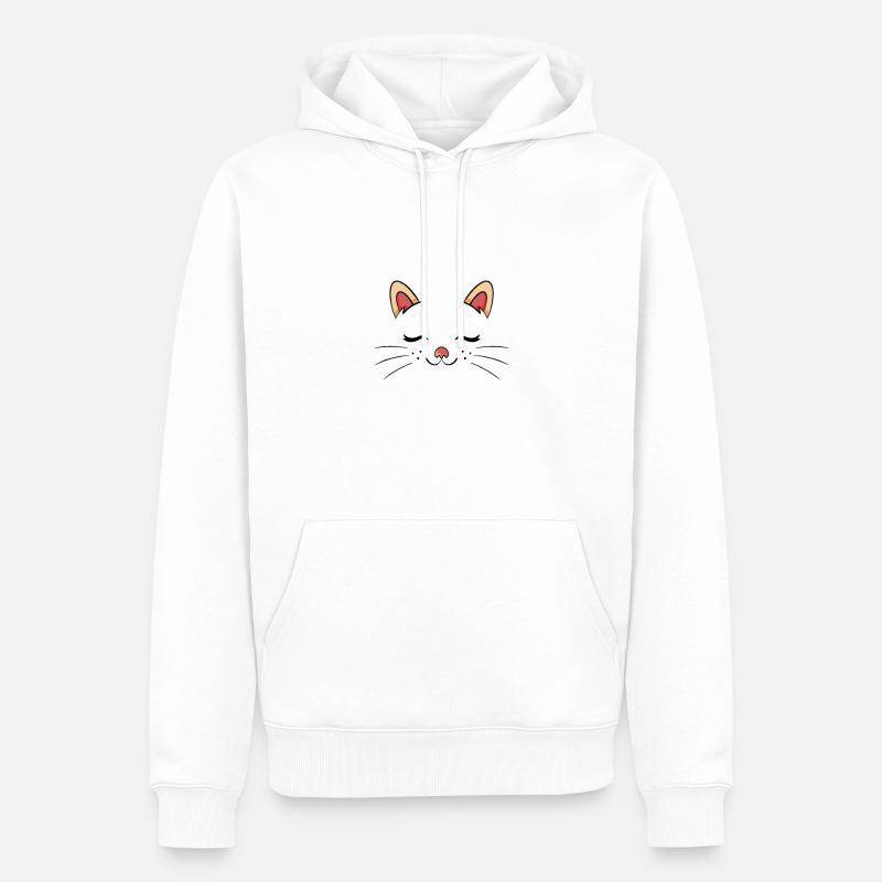 Katze- sleeping cat - Männer Premium Bio Hoodie - Weiß