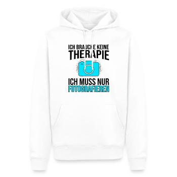 Fotografie Therapie Spruch - Männer Premium Bio Hoodie - Weiß - Vorne - Nico (187cm)
