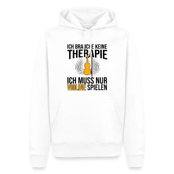 Violine Therapie Spruch - Männer Premium Bio Hoodie - Weiß - Vorne - Nico (187cm)