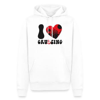 Croisière Vacances Coeur J’aime - Sweat à capuche Premium bio Homme - blanc - Devant - Nico (187cm)