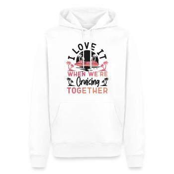 Bateau de croisière Vacances Amis - Sweat à capuche Premium bio Homme - blanc - Devant - Nico (187cm)