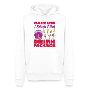 Forfait boissons de vacances pour navires de croisière - Sweat à capuche Premium bio Homme - blanc - Devant - Nico (187cm)