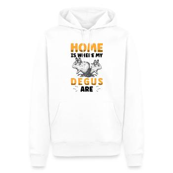 Degu ist mein Zuhause Nagetier Stauchratte - Männer Premium Bio Hoodie - Weiß - Vorne - Nico (187cm)