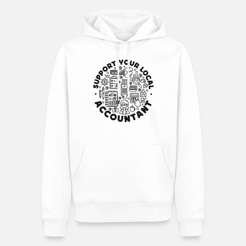 Comptable Comptable Comptable - Sweat à capuche Premium bio Homme - blanc