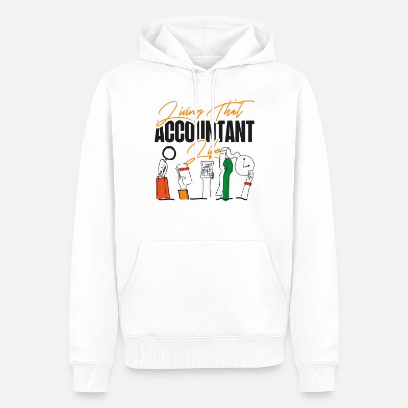 Comptable Comptable Comptable - Sweat à capuche Premium bio Homme - blanc