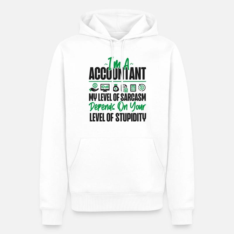 Comptable Comptable Comptable - Sweat à capuche Premium bio Homme - blanc