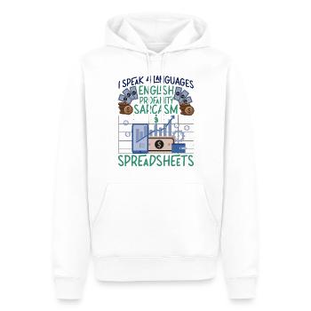 Comptable Comptable Comptable - Sweat à capuche Premium bio Homme - blanc - Devant - Nico (187cm)
