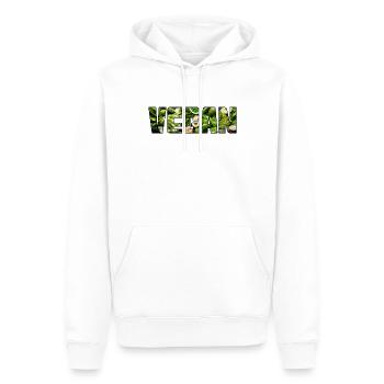 Végétalien - Sweat à capuche Premium bio Homme - blanc - Devant - Nico (187cm)