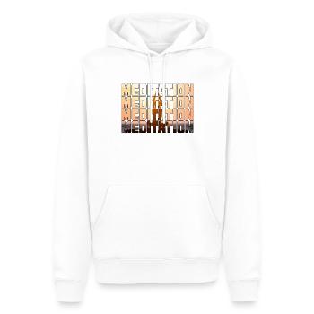 Meditation - Männer Premium Bio Hoodie - Weiß - Vorne - Nico (187cm)