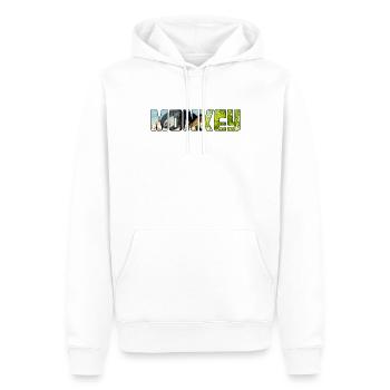 Singe - Sweat à capuche Premium bio Homme - blanc - Devant - Nico (187cm)