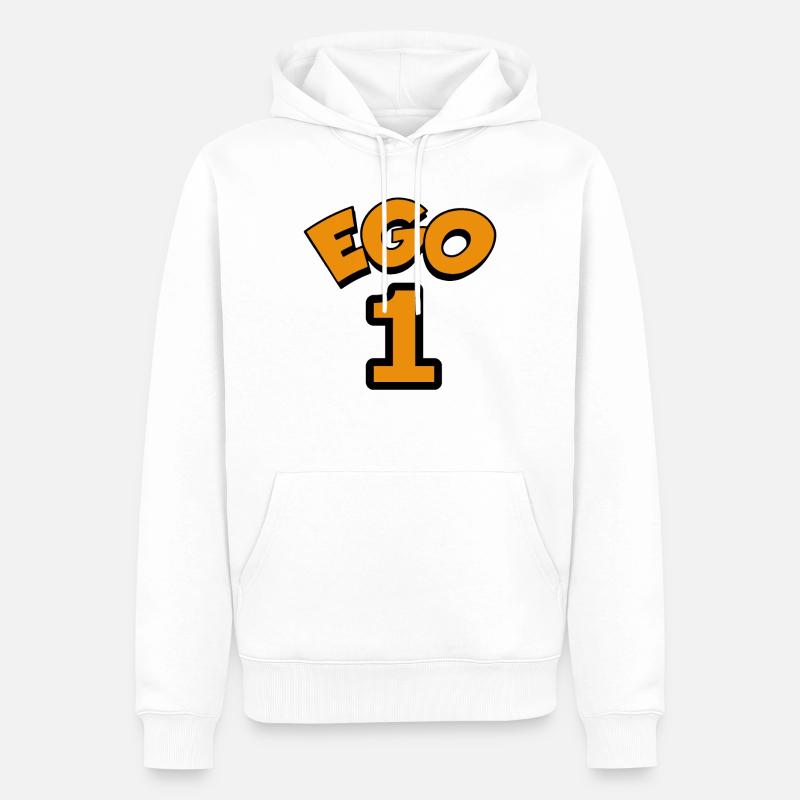 Ego 1 egoistic Nummber eins - Männer Premium Bio Hoodie - Weiß
