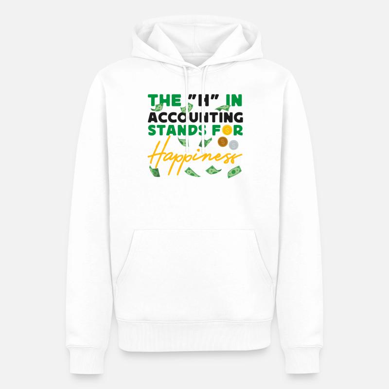 Comptable Comptable Comptable - Sweat à capuche Premium bio Homme - blanc