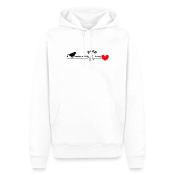 Un oiseau fait un petit bip dans mon cœur - Sweat à capuche Premium bio Homme - blanc - Devant - Nico (187cm)