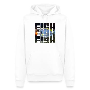 Poisson - Sweat à capuche Premium bio Homme - blanc - Devant - Nico (187cm)