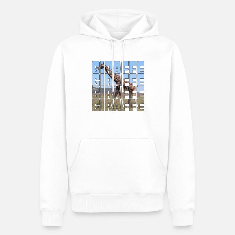 Giraffe - Männer Premium Bio Hoodie - Weiß