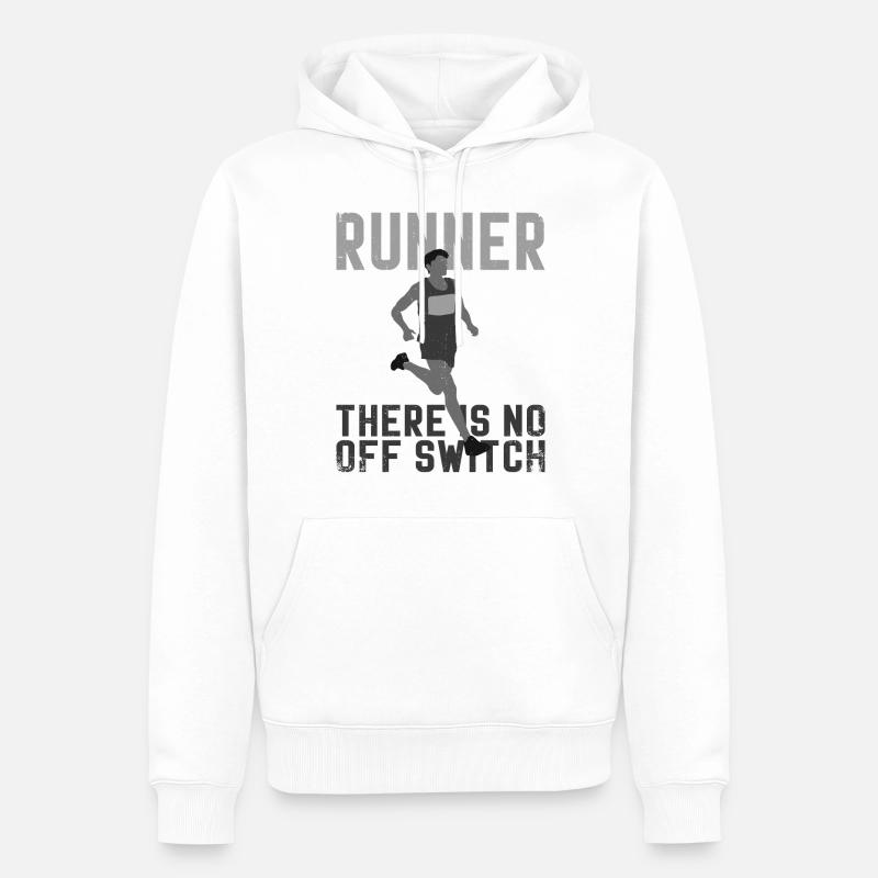 Running Runner Half Marathon - Männer Premium Bio Hoodie - Weiß