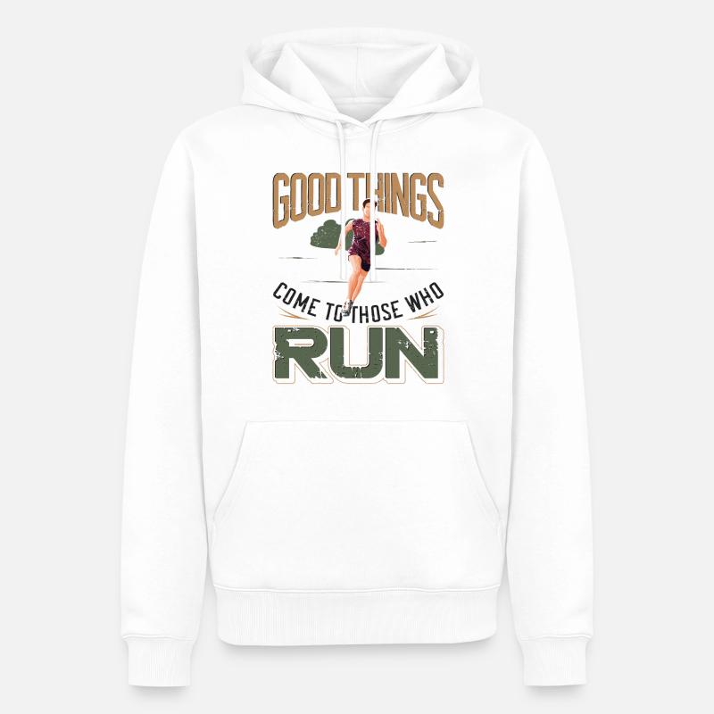 Running Runner Half Marathon - Männer Premium Bio Hoodie - Weiß