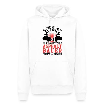 Asphaltbauer verneigt euch Straßenbauer - Männer Premium Bio Hoodie - Weiß - Vorne - Nico (187cm)