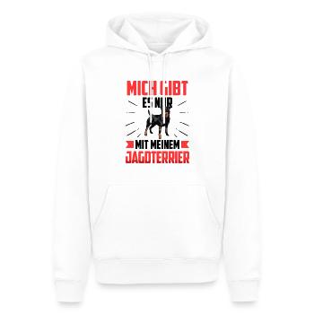 Nur mit meinem Jagdterrier Deutscher Jagdterrier - Männer Premium Bio Hoodie - Weiß - Vorne - Nico (187cm)
