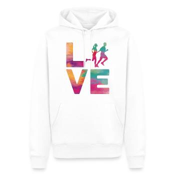 Running Runner Semi-Marathon - Sweat à capuche Premium bio Homme - blanc - Devant - Nico (187cm)