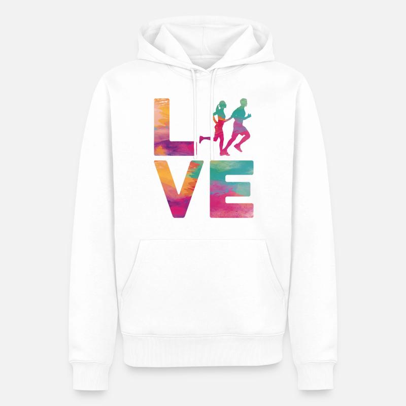 Running Runner Half Marathon - Männer Premium Bio Hoodie - Weiß