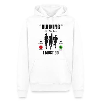Running Runner Half Marathon Téléphone - Sweat à capuche Premium bio Homme - blanc - Devant - Nico (187cm)