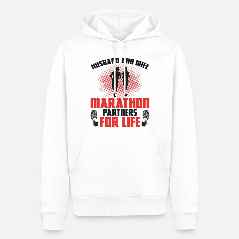 Running Runner Half Marathon - Männer Premium Bio Hoodie - Weiß
