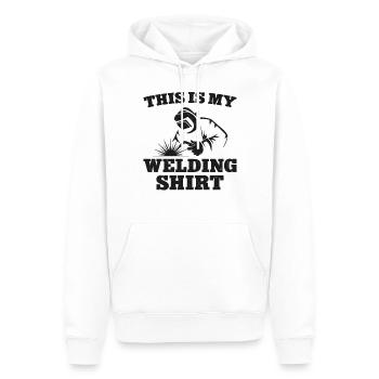 Soudeur Soudeur Vintage C’est mon - Sweat à capuche Premium bio Homme - blanc - Devant - Nico (187cm)