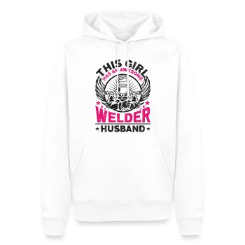 Soudeur Soudeur Femme Mari Ceci - Sweat à capuche Premium bio Homme - blanc - Devant - Nico (187cm)