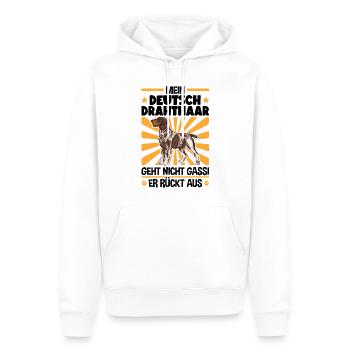 Deutsch Drahthaar Gassi gehen Jagdhund - Männer Premium Bio Hoodie - Weiß - Vorne - Nico (187cm)