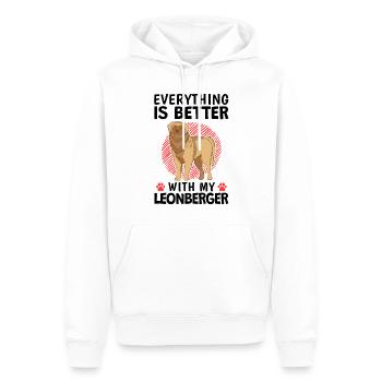 Tout va mieux avec mon Leonberger - Sweat à capuche Premium bio Homme - blanc - Devant - Nico (187cm)