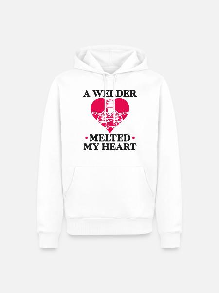 Welder Welding Girlfriend - Männer Premium Bio Hoodie - Weiß
