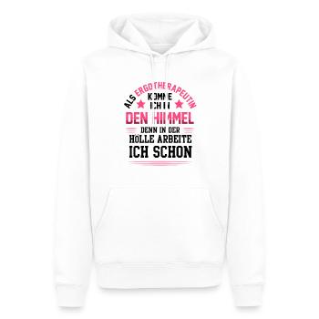 Ergotherapeutin kommen in Himmel Ergotherapie - Männer Premium Bio Hoodie - Weiß - Vorne - Nico (187cm)