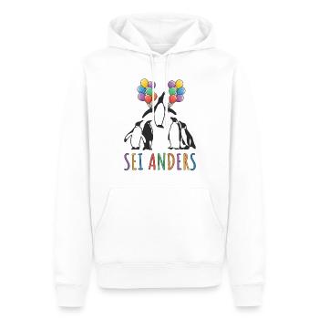 Pinguin Motivation Sei Anders Kreative Menschen - Männer Premium Bio Hoodie - Weiß - Vorne - Nico (187cm)