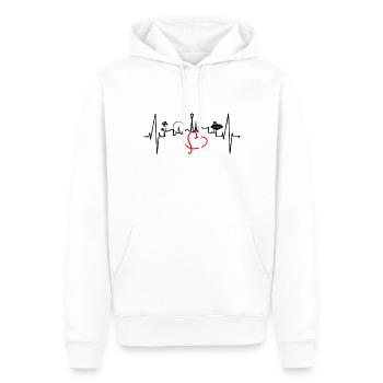 Las Vegas Skyline Herzschlag Nevada USA Herz Liebe - Männer Premium Bio Hoodie - Weiß - Vorne - Nico (187cm)