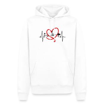 Las Vegas Skyline Herzschlag Nevada USA Herz Liebe - Männer Premium Bio Hoodie - Weiß - Vorne - Nico (187cm)