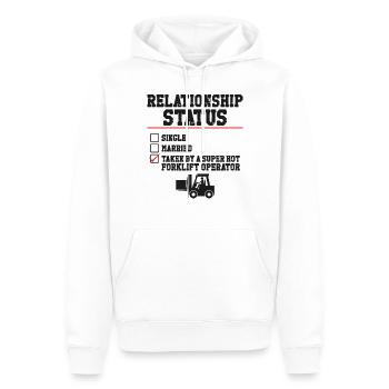 Opérateur de chariot élévateur certifié - Sweat à capuche Premium bio Homme - blanc - Devant - Nico (187cm)