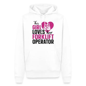Certified Forklift Truck Operator - Men’s Premium Organic Hoodie - white - Front - Nico (187cm)