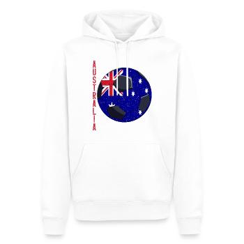 Football australien Football Drapeau australien - Sweat à capuche Premium bio Homme - blanc - Devant - Nico (187cm)