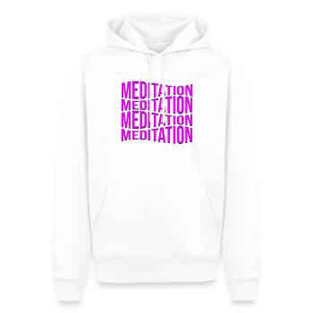 méditation - Sweat à capuche Premium bio Homme - blanc - Devant - Nico (187cm)