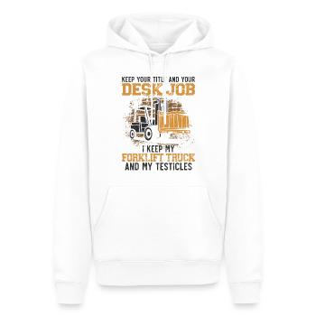Certified Forklift Truck Operator - Men’s Premium Organic Hoodie - white - Front - Nico (187cm)