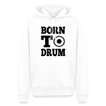 Born To Drum for Percussionists & Drummers Motive - Männer Premium Bio Hoodie - Weiß - Vorne - Nico (187cm)