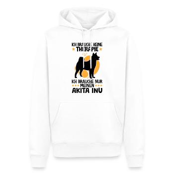 Ich brauche nur meinen Akita Inu japanischer Spitz - Männer Premium Bio Hoodie - Weiß - Vorne - Nico (187cm)