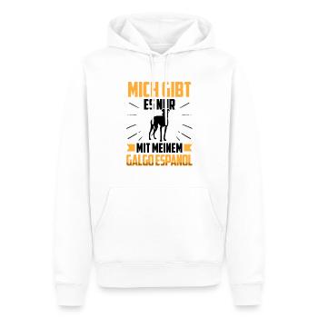 Mich gibt es nur mit meinem Galgo Espanol - Männer Premium Bio Hoodie - Weiß - Vorne - Nico (187cm)