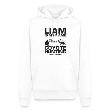 Capture de coyotes et conception de chasseur de coyotes - Sweat à capuche Premium bio Homme - blanc - Devant - Nico (187cm)