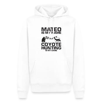 Capture de coyotes et conception de chasseur de coyotes - Sweat à capuche Premium bio Homme - blanc - Devant - Nico (187cm)