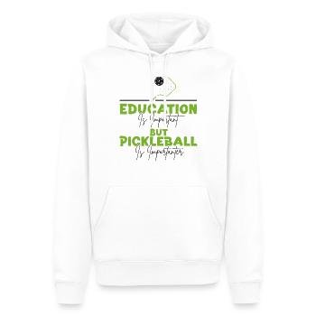 Pickleball Education Is Important - Männer Premium Bio Hoodie - Weiß - Vorne - Nico (187cm)