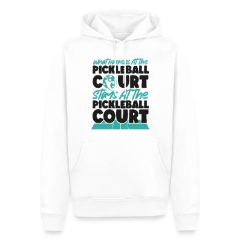Pickleball Que se passe-t-il au - Sweat à capuche Premium bio Homme - blanc - Devant - Nico (187cm)
