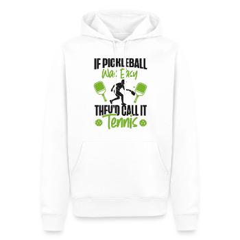 Pickleball Si le pickleball était facile - Sweat à capuche Premium bio Homme - blanc - Devant - Nico (187cm)